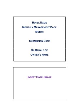 hotel monthly management report template     books