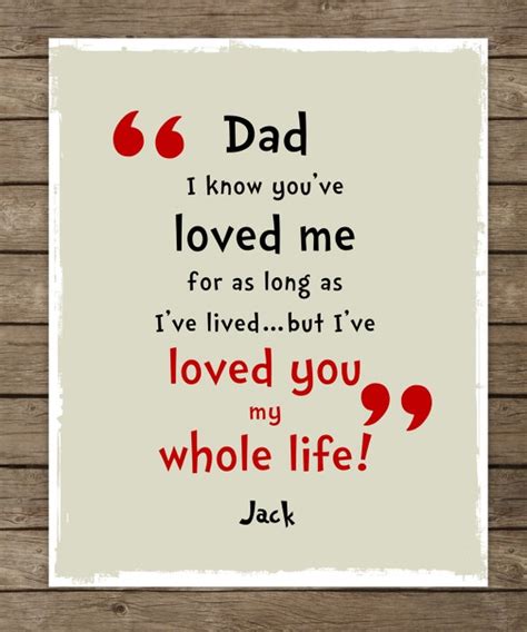 items similar to dad i know you have loved me as long as i ve lived