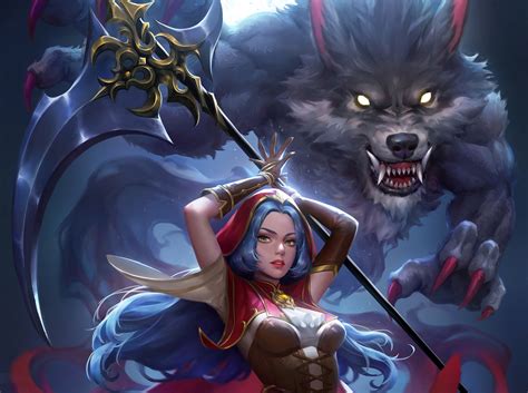 little red riding hood and big bad wolf hd wallpaper
