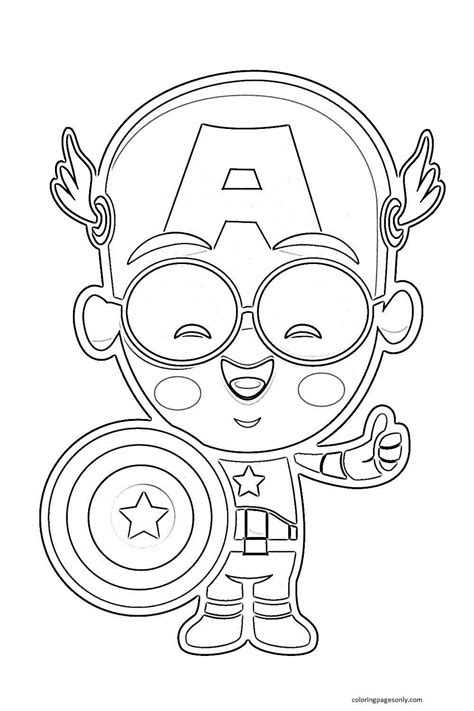 cartoon avengers captain america coloring page  printable