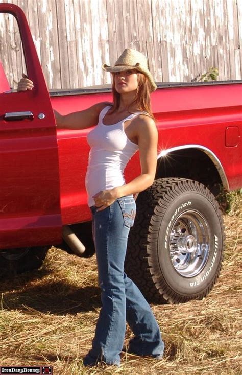 sexy farmer s daughter beside her truck picture ebaum