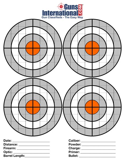 Printable 8 5x11 Shooting Targets Bac