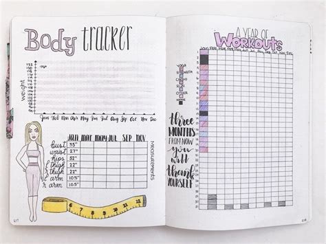 printable bullet journal weight loss pages  petite planner