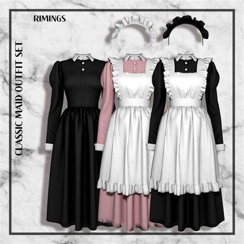 [rimings] Classic Maid Outfit Set Full Body 2 Rimings