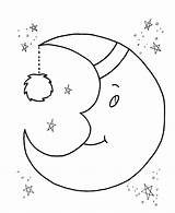 Moon Coloring Pages Kids Printable Color Sleepytime Sheets Lune Shape sketch template
