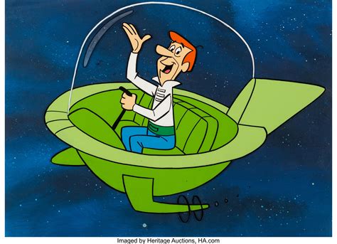 jetsons george jetson publicity cel  painted background lot  heritage auctions