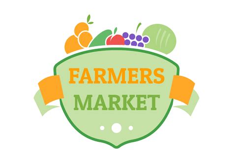 farmers market flat badge logo template  vector art  vecteezy