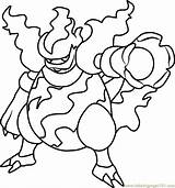 Pokemon Magmortar Coloring Pages Pyroar Color Getcolorings Getdrawings Coloringpages101 Pokémon Printable sketch template