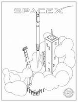 Spacex Rocket Iss sketch template