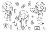 Coloring Dibujos Ilustraciones Depositphotos Mewarnai Dokter Gambar St3 Iconos sketch template