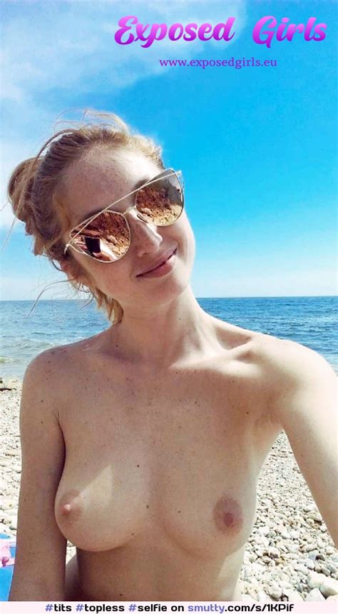 topless selfie at the beach exposedgirls eu tits topless