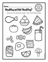 Healthy Worksheets Worksheet Kids Food Printable Kindergarten Foods Health Habits Preschool Printables Pre School Choose Board Studies Social sketch template