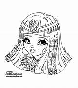 Cleopatra Egyptian Lineart Jadedragonne Jade Dragonne Coloriages Sarahcreations sketch template