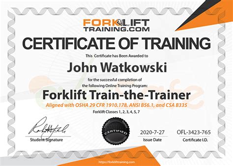 forklift train  trainer   forklift instructor certification