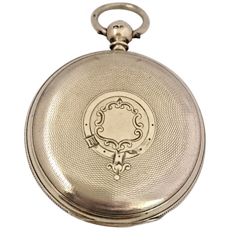 silver cased swiss lever chronograph centre seconds pocket watch for