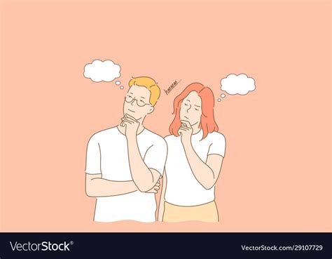 Couple Thout Dream Concept Royalty Free Vector Image