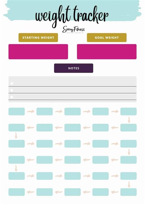 weight loss tracker printable planner