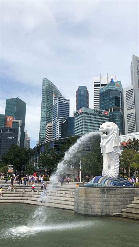 Merlion Pemandangan Singapura Gambar
