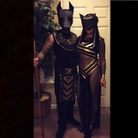Couple Halloween Costumes Anubis And Bastet Paper Masks
