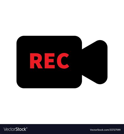 recording sign red panel rec symbol isolated vector image
