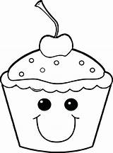 Cute Drawing Kids Cupcake Cartoon Color Muffin sketch template
