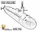 Submarine Coloring Pages Uss Colouring Georgia Kids Yescoloring Force Navy Book sketch template