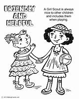 Coloring Scout Helpful Friendly Girl Pages Law Daisy Petal Book Scouts Makingfriends Yellow Girls Activities Color Petals Print Clipart Daisies sketch template