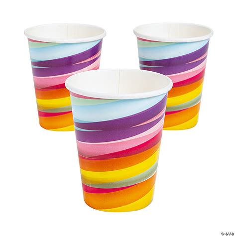 candy world rainbow stripes paper cups  pc oriental trading