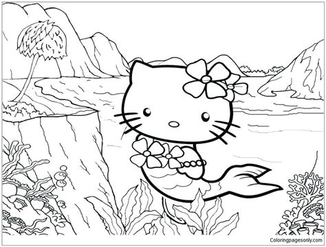 coll coloring pages  coloring pages  kitty mermaid