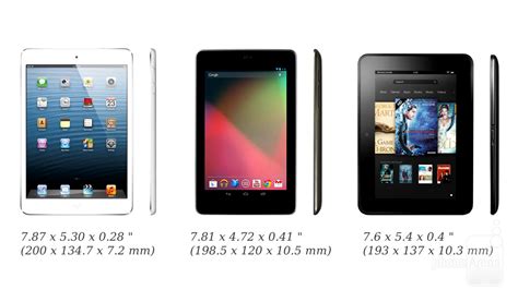 Ipad Mini Vs Nexus 7 Vs Kindle Fire Hd Size Comparison Phonearena