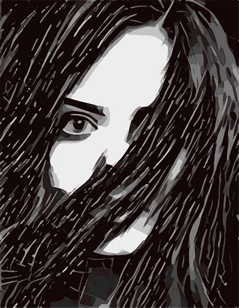 gratis  gambar wajah hitam putih abstrak hd terbaru