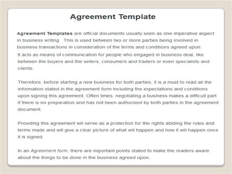 agreement templates