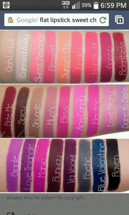 L A Girl Matte Lip Color Chart Velvet Lipstick