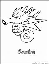 Coloring Pages Horsea Seadra Pokemon Fun Getcolorings Color sketch template