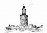 Alexandria Coloring Lighthouse Pharos Edupics Visit Choose Board sketch template