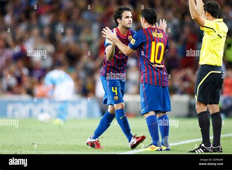 Cesc Fabregas And Lionel Messi Barcelona Playing For Trofeo Joan
