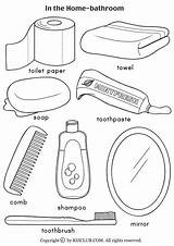 Towel Toothbrush Toothpaste Shampoo Toilet Paper Worksheets Kids Mirror Kiz Club Kindergarten Visit English sketch template