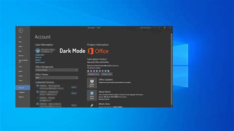 enable dark mode  microsoft office dark theme