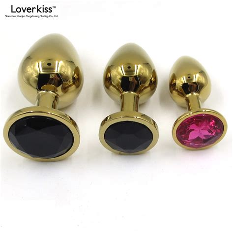 3pcs lot golden stainless steel jewelry butt plug anal sex toys for