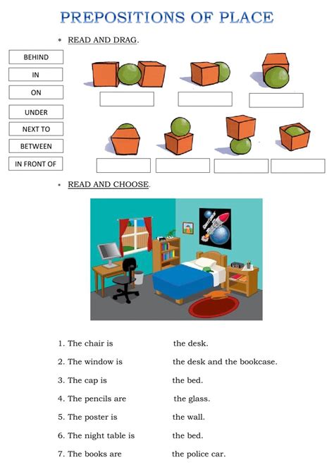 ejercicio  de prepositions  place  grade  primary school