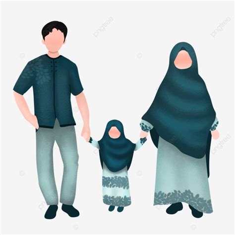 Kartun Keluarga Muslim Keluarga Kartun Keluarga Bersama Png