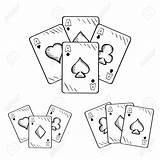 Playing Cards Drawing Sketch Getdrawings sketch template