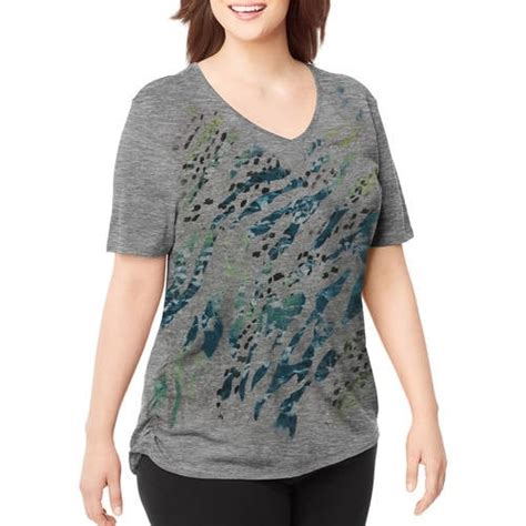 Just My Size By Hanes Womens Plus Size Short Sleeve V Neck Graphic T