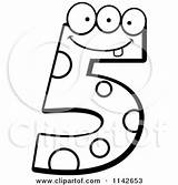 Five Number Coloring Clipart Cartoon Character Eyed Three Cory Thoman Outlined Vector Designlooter sketch template