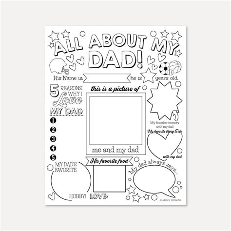 printable   dad fill  template kids gift  etsy