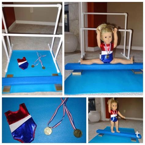 olympic american girl doll gymnastics set balance beam bars