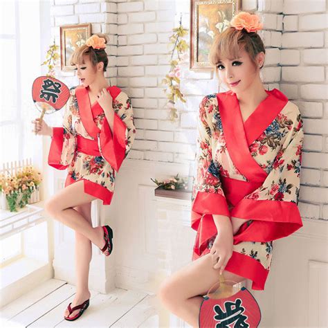 sexy japan women girl cosplay red japanese kimono lingerie floral dress thong on luulla