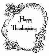 Thanksgiving Coloring Pages Print Printable Color Turkey Happy Clip Giving Simple Holiday sketch template