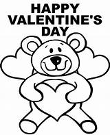 Coloring Card Valentines Valentine Cute Cards Bear Printable Print sketch template