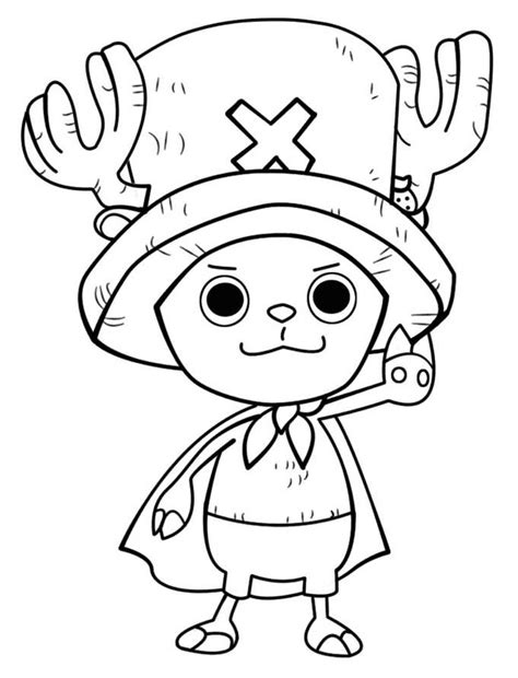 Tony Tony Chopper Smiling Coloring Page Free Printable Coloring Pages
